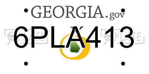 6PLA413 Georgia License Plate