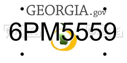 6PM5559 Georgia License Plate