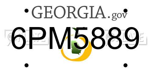 6PM5889 Georgia License Plate