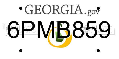 6PMB859 Georgia License Plate