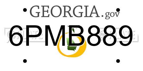 6PMB889 Georgia License Plate