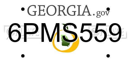 6PMS559 Georgia License Plate