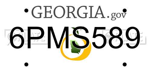 6PMS589 Georgia License Plate