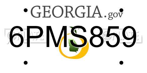 6PMS859 Georgia License Plate