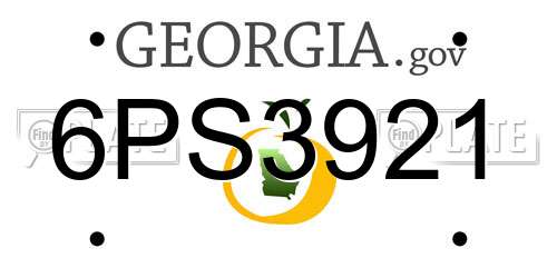 6PS3921 Georgia License Plate