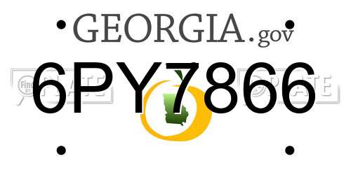 6PY7866 Georgia License Plate
