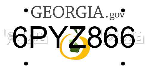 6PYZ866 Georgia License Plate