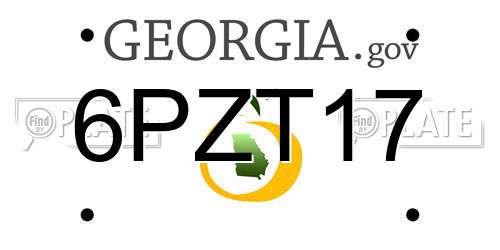 6PZT17 Georgia License Plate
