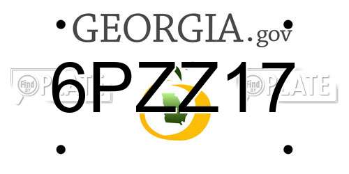 6PZZ17 Georgia License Plate