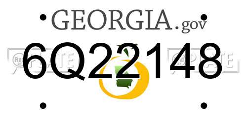 6Q22148 Georgia License Plate