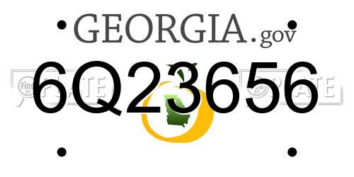 6Q23656 Georgia License Plate