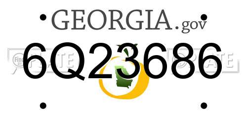 6Q23686 Georgia License Plate