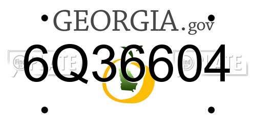 6Q36604 Georgia License Plate