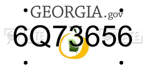 6Q73656 Georgia License Plate