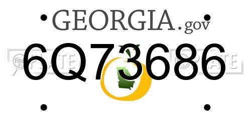 6Q73686 Georgia License Plate