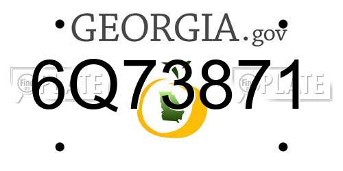 6Q73871 Georgia License Plate