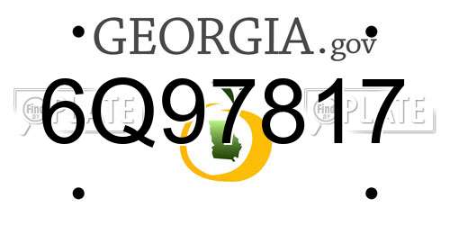 6Q97817 Georgia License Plate