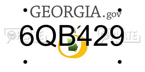 6QB429 Georgia License Plate
