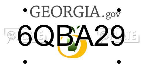 6QBA29 Georgia License Plate