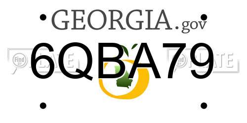 6QBA79 Georgia License Plate