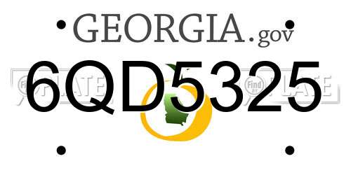6QD5325 Georgia License Plate