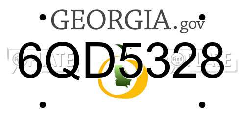 6QD5328 Georgia License Plate