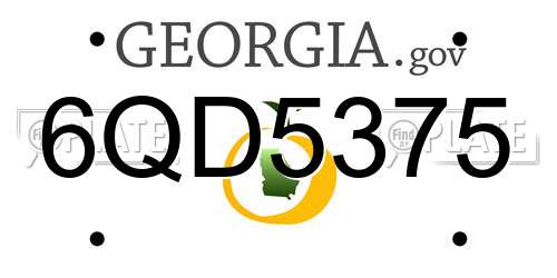 6QD5375 Georgia License Plate