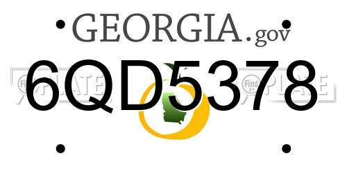 6QD5378 Georgia License Plate