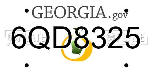 6QD8325 Georgia License Plate