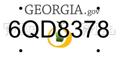 6QD8378 Georgia License Plate