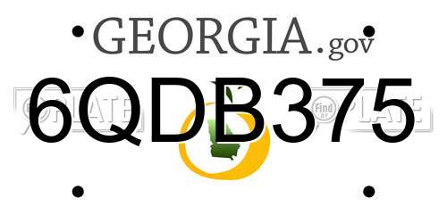 6QDB375 Georgia License Plate