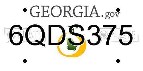 6QDS375 Georgia License Plate