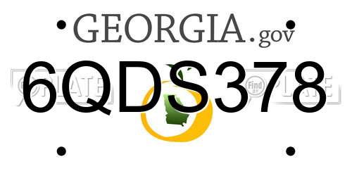 6QDS378 Georgia License Plate