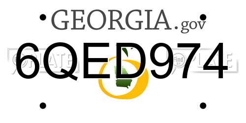 6QED974 Georgia License Plate
