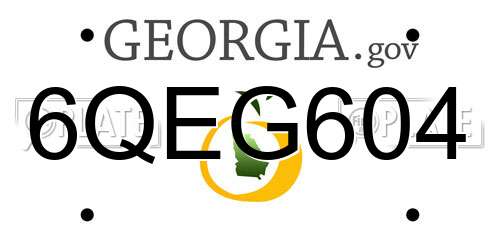 6QEG604 Georgia License Plate