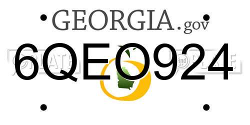 6QEO924 Georgia License Plate