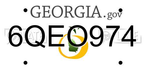 6QEO974 Georgia License Plate