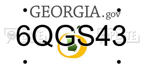 6QGS43 Georgia License Plate