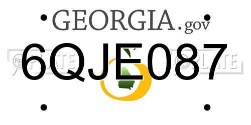 6QJE087 Georgia License Plate