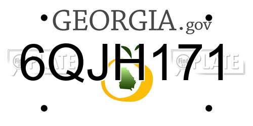 6QJH171 Georgia License Plate