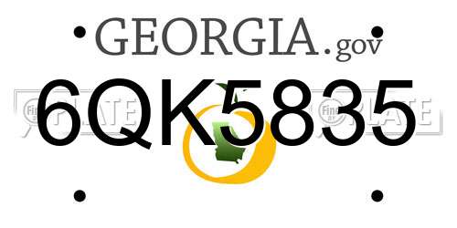 6QK5835 Georgia License Plate