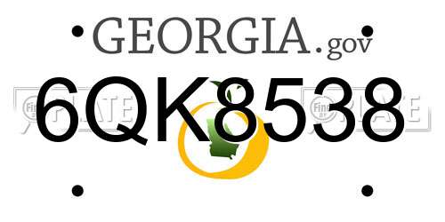 6QK8538 Georgia License Plate
