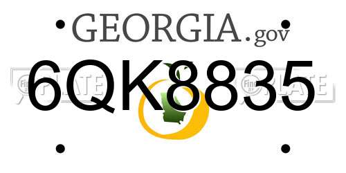 6QK8835 Georgia License Plate