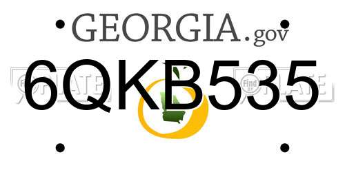 6QKB535 Georgia License Plate