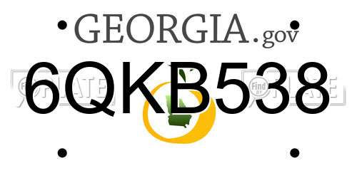 6QKB538 Georgia License Plate