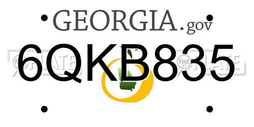 6QKB835 Georgia License Plate