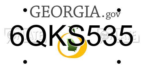 6QKS535 Georgia License Plate