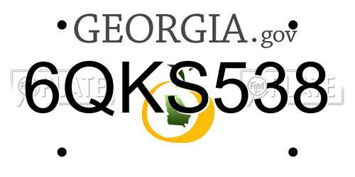 6QKS538 Georgia License Plate