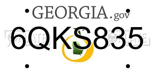 6QKS835 Georgia License Plate