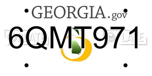 6QMT971 Georgia License Plate